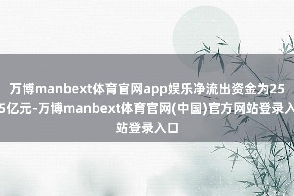万博manbext体育官网app娱乐净流出资金为25.75亿元-万博manbext体育官网(中国)官方网站登录入口