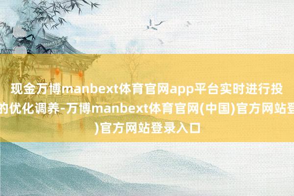 现金万博manbext体育官网app平台实时进行投资组合的优化调养-万博manbext体育官网(中国)官方网站登录入口