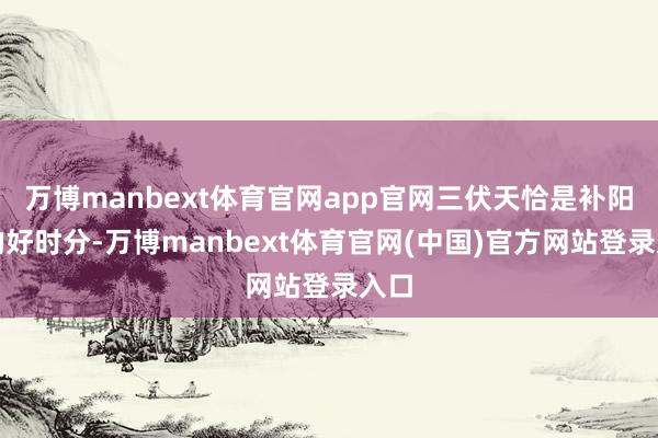 万博manbext体育官网app官网三伏天恰是补阳气的好时分-万博manbext体育官网(中国)官方网站登录入口