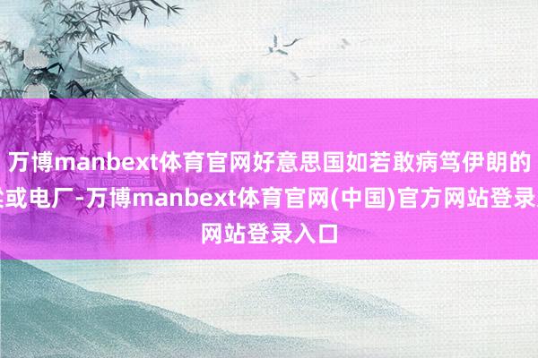 万博manbext体育官网好意思国如若敢病笃伊朗的桥梁或电厂-万博manbext体育官网(中国)官方网站登录入口