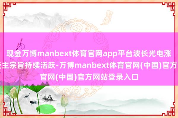 现金万博manbext体育官网app平台波长光电涨停；机器东谈主宗旨持续活跃-万博manbext体育官网(中国)官方网站登录入口