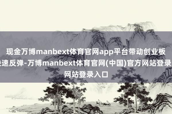 现金万博manbext体育官网app平台带动创业板指快速反弹-万博manbext体育官网(中国)官方网站登录入口