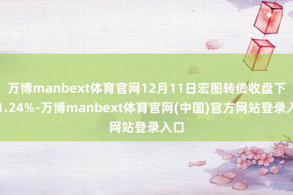 万博manbext体育官网12月11日宏图转债收盘下落1.24%-万博manbext体育官网(中国)官方网站登录入口